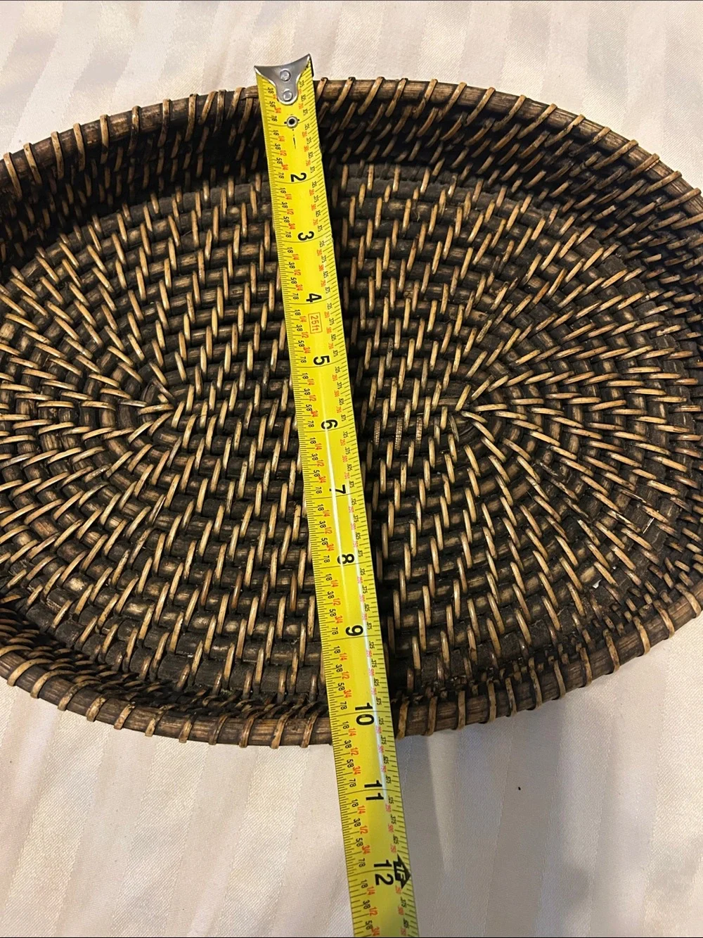 Natural Woven Oval Serving Tray - Brown